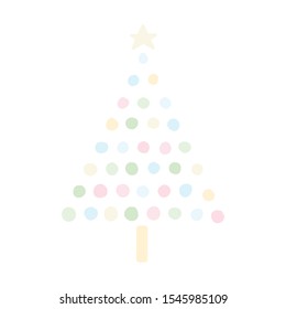 Christmas tree graphic pastel color. design for greeting card, banner