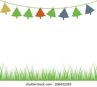 Christmas Tree Grassline Background