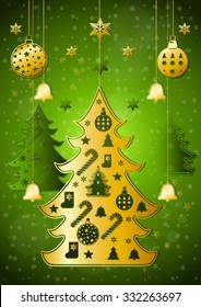 Christmas tree green background
