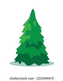 Árbol de Navidad. Árbol de coníferas verdes. Imagen vectorial.