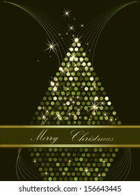 Christmas tree green and gold