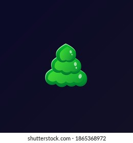Christmas Tree Green Icon Simple Cute Colorful Vector Design