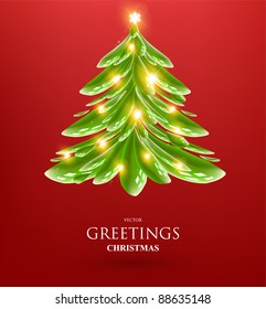 Christmas tree from green ink drops