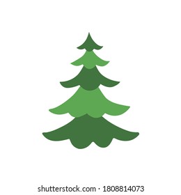 Christmas tree. The tree is green. Isolated vector illustrations.