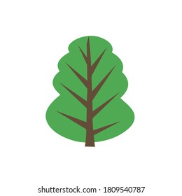 Christmas tree. The tree is green. Isolated vector illustrations.
