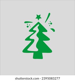 Christmas tree green tree New Year's card Christmas
