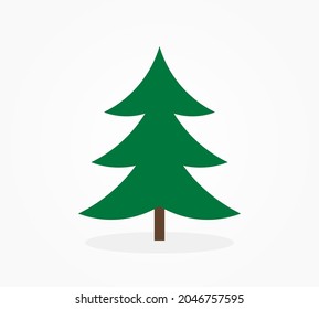 Christmas tree green spruce icon. Vector illustration.