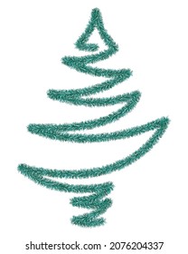 Árbol de Navidad. Green Spruce. Un árbol hecho de latas esponjosas. Ilustración vectorial coloreada. Fondo blanco aislado. Puro. Feliz año nuevo y feliz navidad.