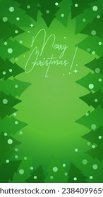 Christmas tree green Christmas story frame template. Background with Copy Space.