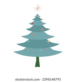 A Christmas tree. A Green Christmas Tree vector, illustration on isolated background