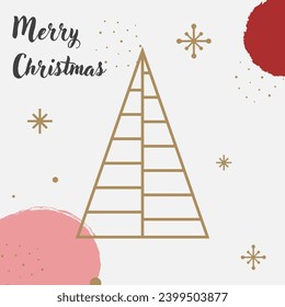 Christmas tree greeting card. Abstract design. Vector illustration