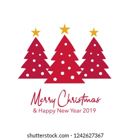 Christmas tree greeting card and background icon