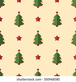 Christmas tree. Christmas greeting card background poster. Vector illustration. Pattern