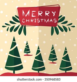 Christmas tree. Christmas greeting card background poster. Vector illustration.