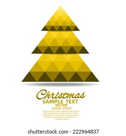 Christmas tree greeting card- polygonal design