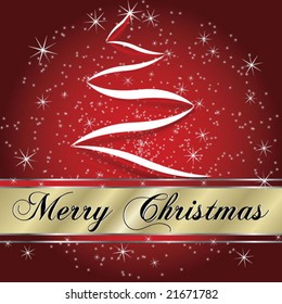 Christmas tree greeting card - vector illustration