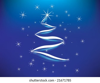 Christmas tree greeting card - vector illustration
