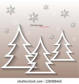 Christmas tree greeting card vector