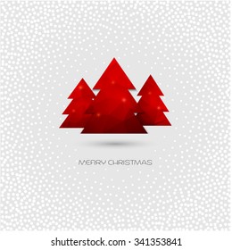 Christmas tree greeting card. Vector polygonal design