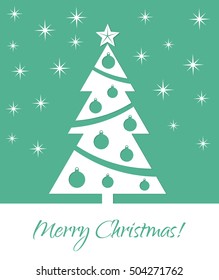 Christmas tree greeting card. Vector illustration