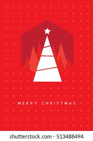 Christmas tree greeting card vector illustration