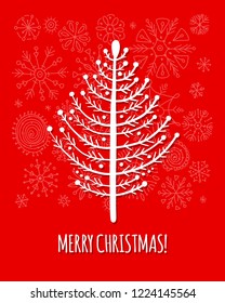 Christmas tree, greeting card for your design