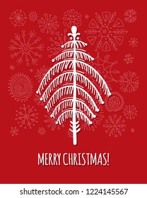 Christmas tree, greeting card for your design