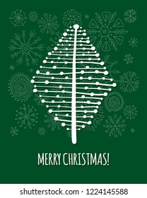 Christmas tree, greeting card for your design
