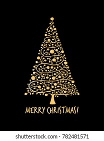 Christmas tree, greeting card for your design