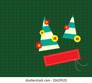 christmas tree greeting tag