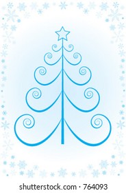 Christmas tree, greetings card