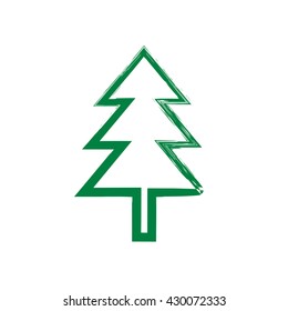 Christmas tree grunge silhouette