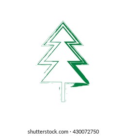 Christmas tree grunge silhouette