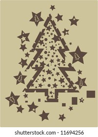 Christmas tree grunge vector