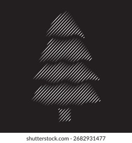 Projeto de vetor de meio-tom de árvore de Natal.