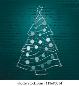 christmas tree hand draw