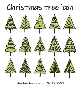 Christmas tree Hand drawing