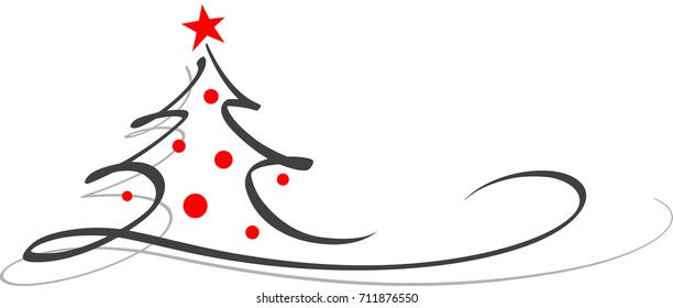 Christmas tree / Hand drawn
