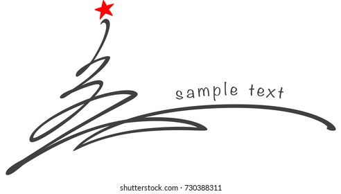Christmas tree / Hand drawn