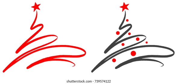 Christmas tree / Hand drawn