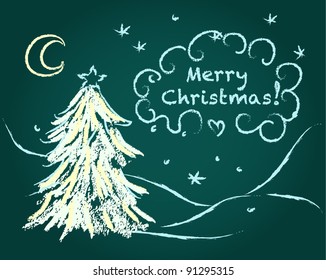 Christmas tree hand drawn design