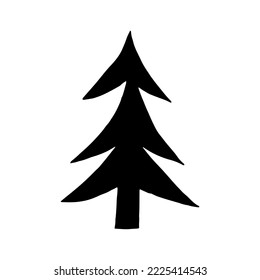 christmas tree hand drawn in doodle style. 