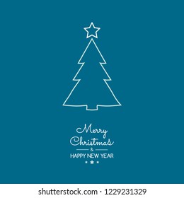 Christmas tree with with hand drawn elements. Vector.