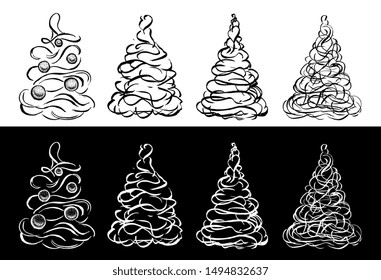Christmas tree hand drawn illustration
