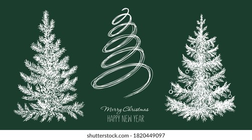 Christmas tree hand drawn illustration	
