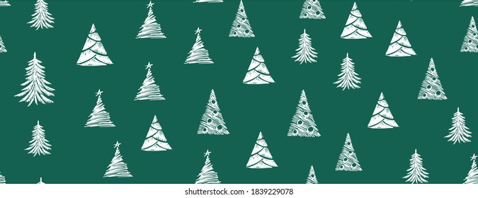 Ilustraciones dibujadas a mano por el árbol de Navidad. Vector.	