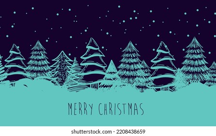 Ilustraciones dibujadas a mano por el árbol de Navidad. Vector.	
