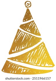 Christmas tree hand drawn illustrations. Vector.