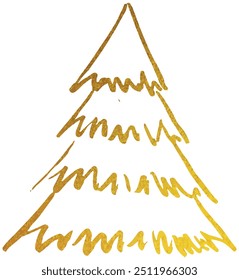 Christmas tree hand drawn illustrations. Vector.