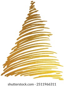 Christmas tree hand drawn illustrations. Vector.